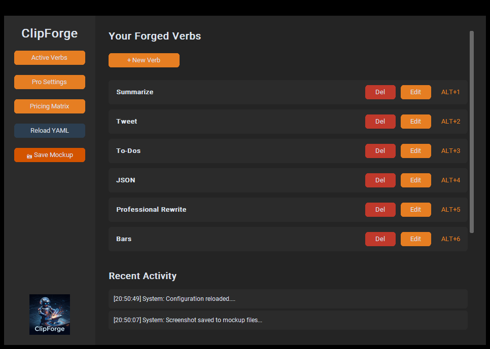 ClipForge GUI Interface